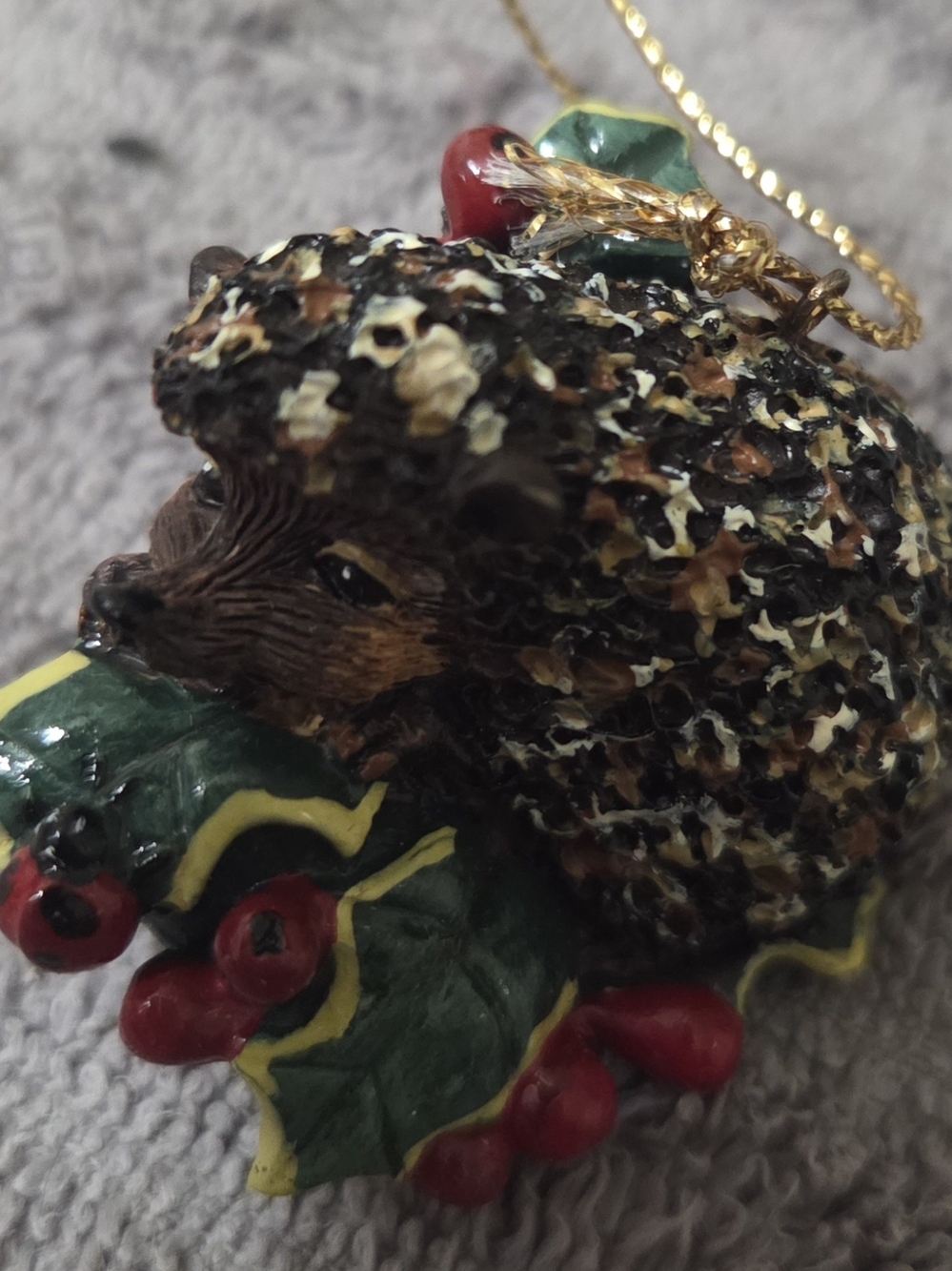 Vintage Bramble & Clover Hedgehog Ornament